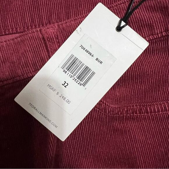 7 For All Mankind Ultra High Rise Skinny Boot in Burgundy Size 32 - Picture 9 of 15
